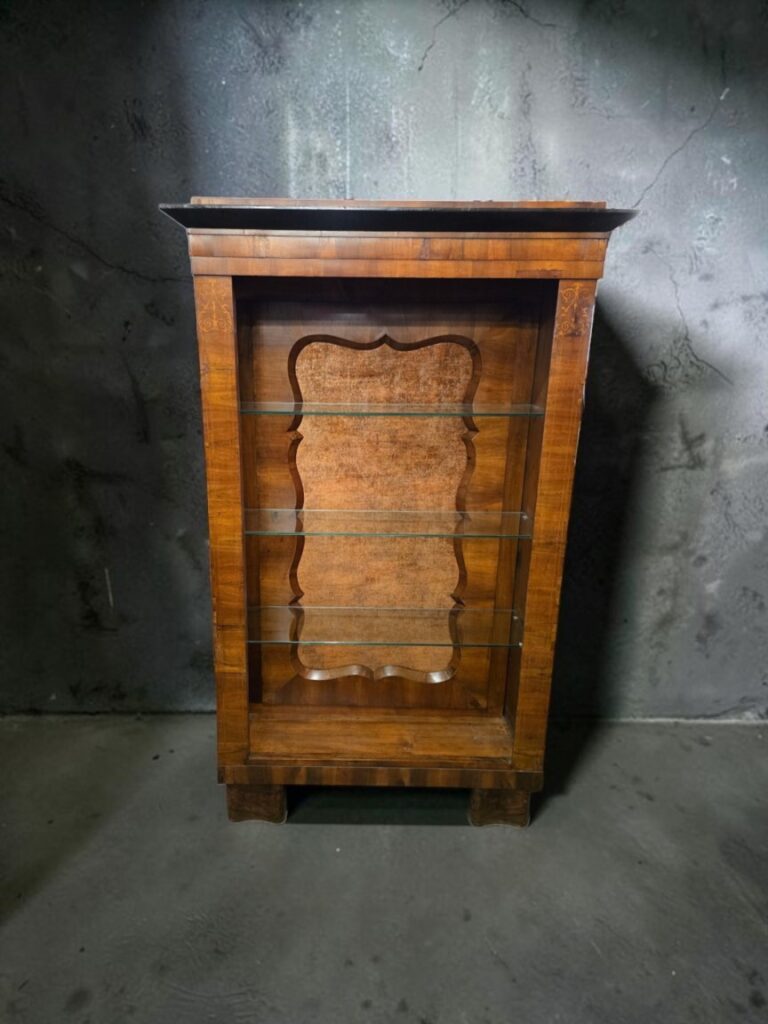 Biedermeier nyitott üvegpolcos tároló