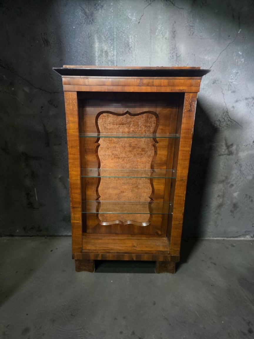 Biedermeier nyitott üvegpolcos tároló